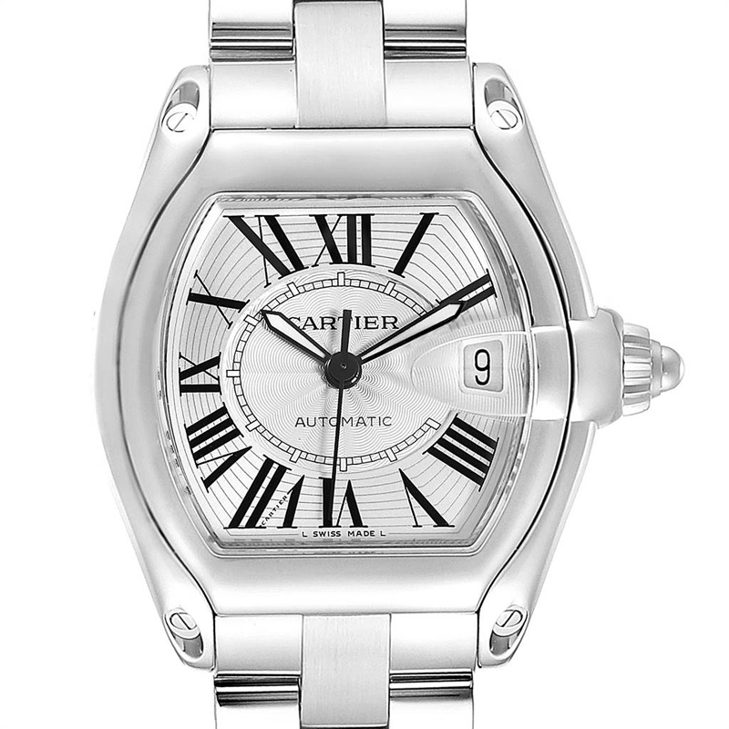 

Cartier Silver Stainless Steel Roadster W62025V3 Men's Wristwatch