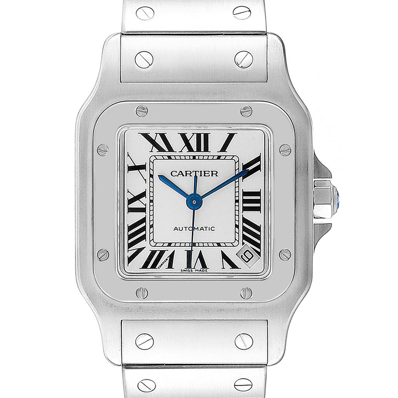 

Cartier Silver Stainless Steel Santos Galbee  W20098D6 Men's Wristwatch 32 MM