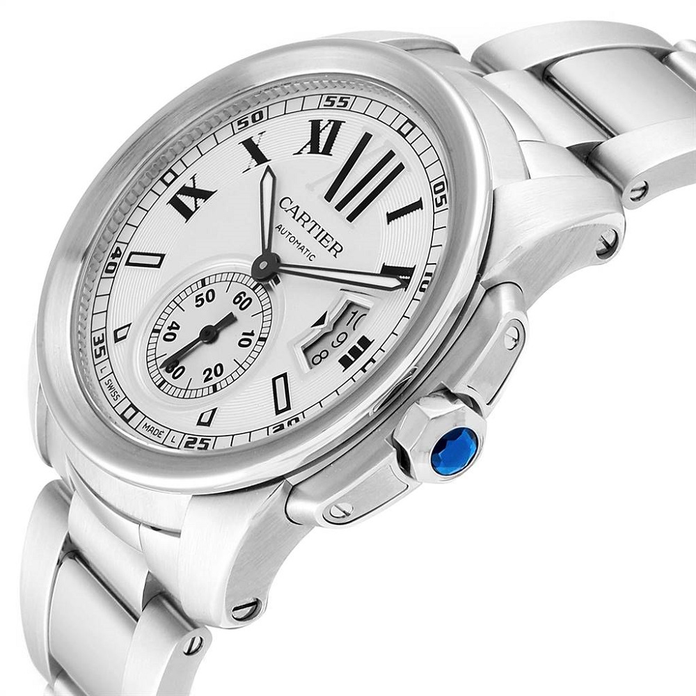 

Cartier Silver Stainless Steel Calibre Automatic W7100015 Men's Wristwatch