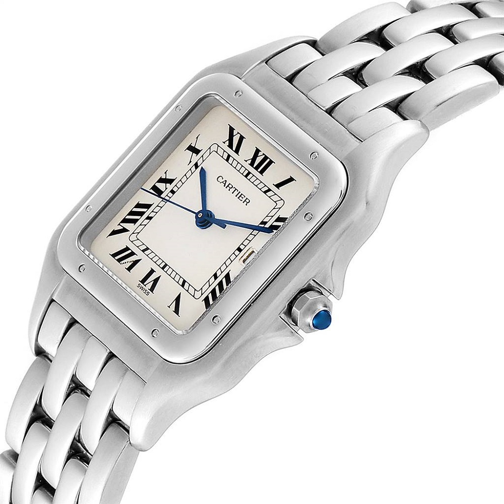 

Cartier Silver Stainless Steel Panthere Jumbo W25032P5 Men's Wristwatch 29 MM