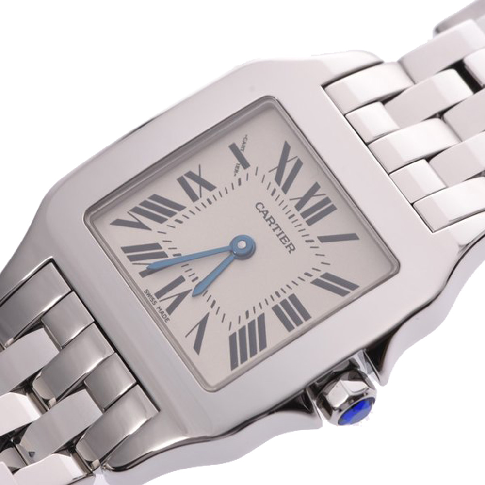 

Cartier White Stainless Steel Santos Demoiselle LM W25065Z5 Men's Wristwatch