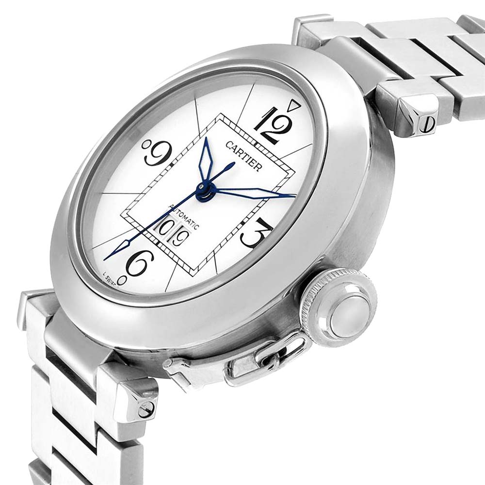 

Cartier White Stainless Steel Pasha C W31055M7 Men's Wristwatch