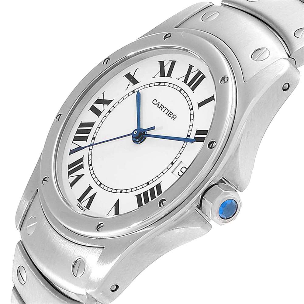 

Cartier White Stainless Steel Santos Ronde W35002F5 Men's Wristwatch