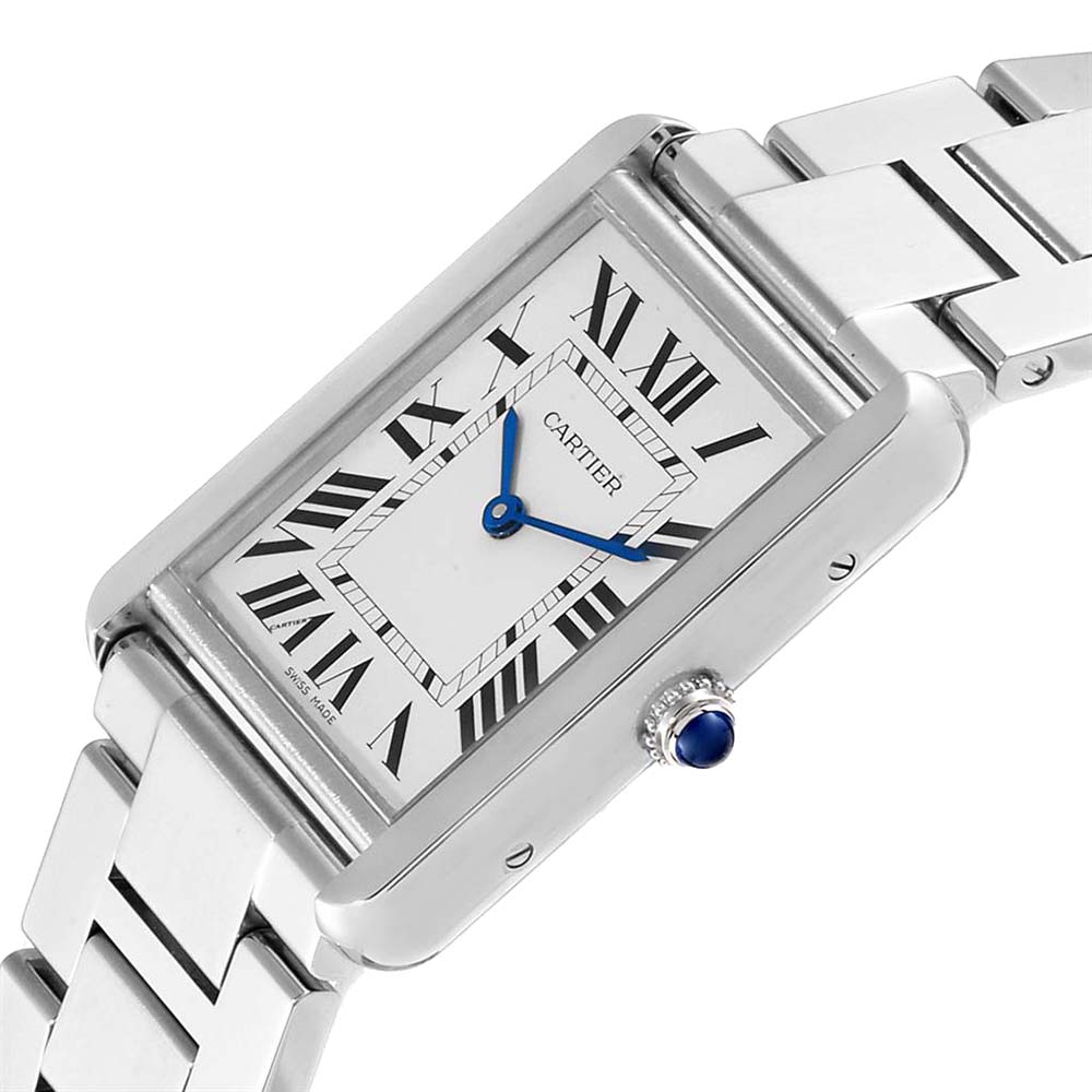 

Cartier Silver Stainless Steel Tank Solo W5200014 Men's Wristwatch