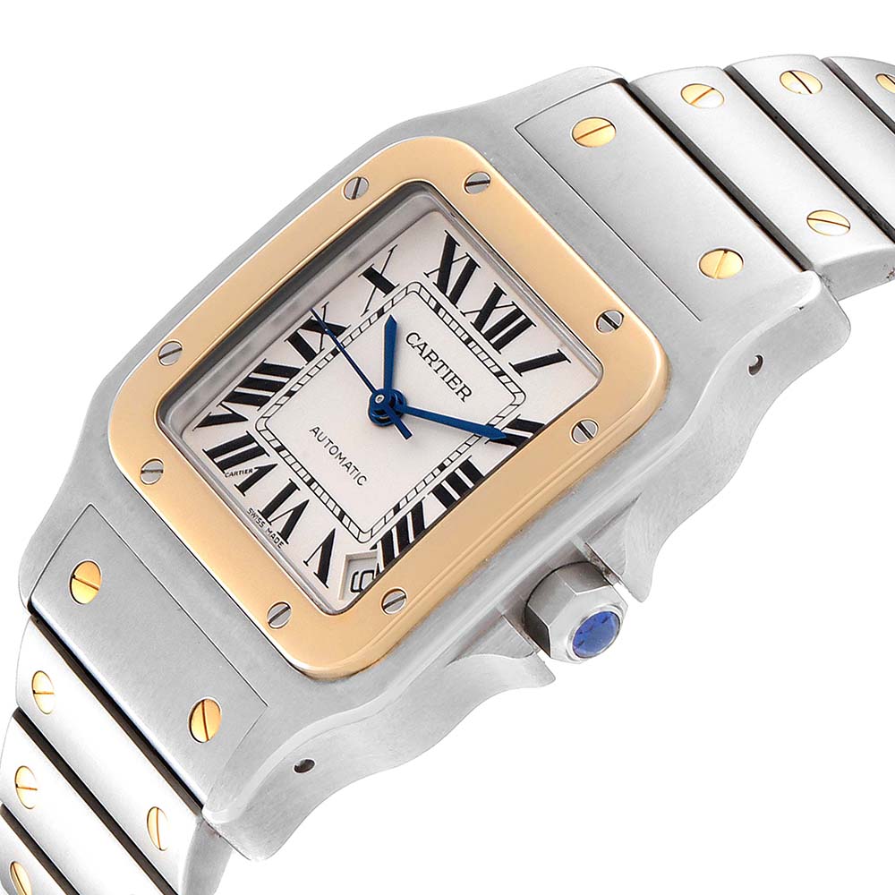 

Cartier Silver 18K Yellow Gold And Stainless Steel Santos Galbee  W20099C4 Men's Wristwatch 34 X 45 MM