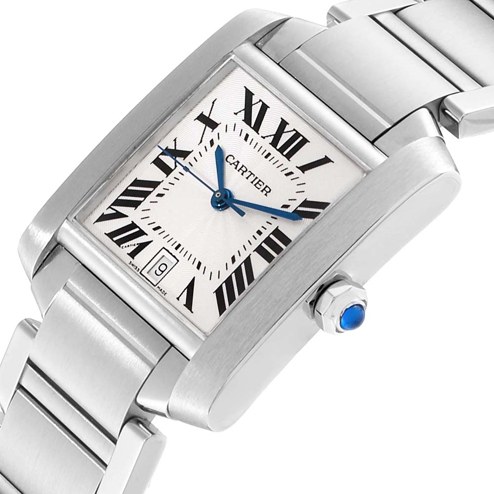 

Cartier Silver Stainless Steel Tank Francaise Automatic W51002Q3 Men's Wristwatch