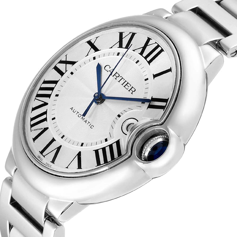 

Cartier Silver Stainless Steell Ballon Bleu Automatic W69012Z4 Men's Wristwatch