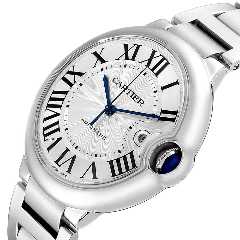 

Cartier Silver Stainless Steell Ballon Bleu Automatic W69012Z4 Men's Wristwatch