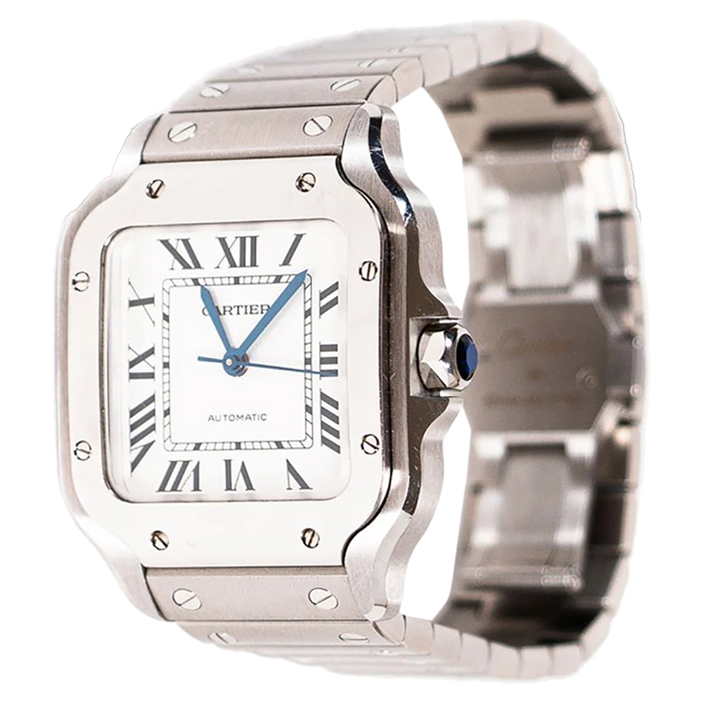 

Cartier White Stainless Steel Santos De Cartier Men's Wristwatch