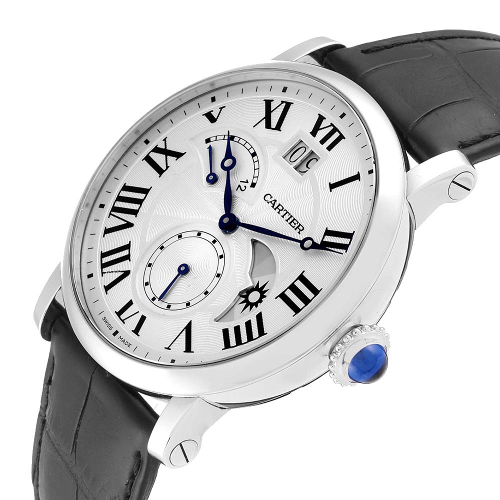 

Cartier Silver Stainless Steel Rotonde Retrograde GMT Time Zone