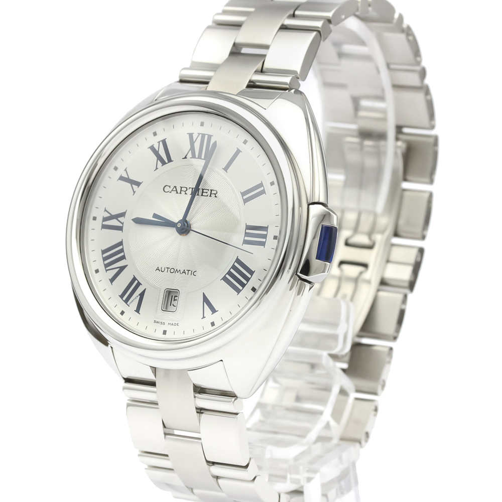 

Cartier Silver Stainless Steel Cle Cartier Automatic Wscl0007 Men's Wristwatch