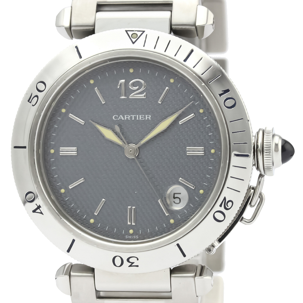 

Cartier Grey Stainless Steel Pasha Automatic W31017H3 Men's Wristwatch