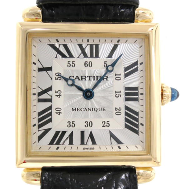 Pre Owned Cartier Tank Obus Gold 18K Gold Unisex Wristwatch
