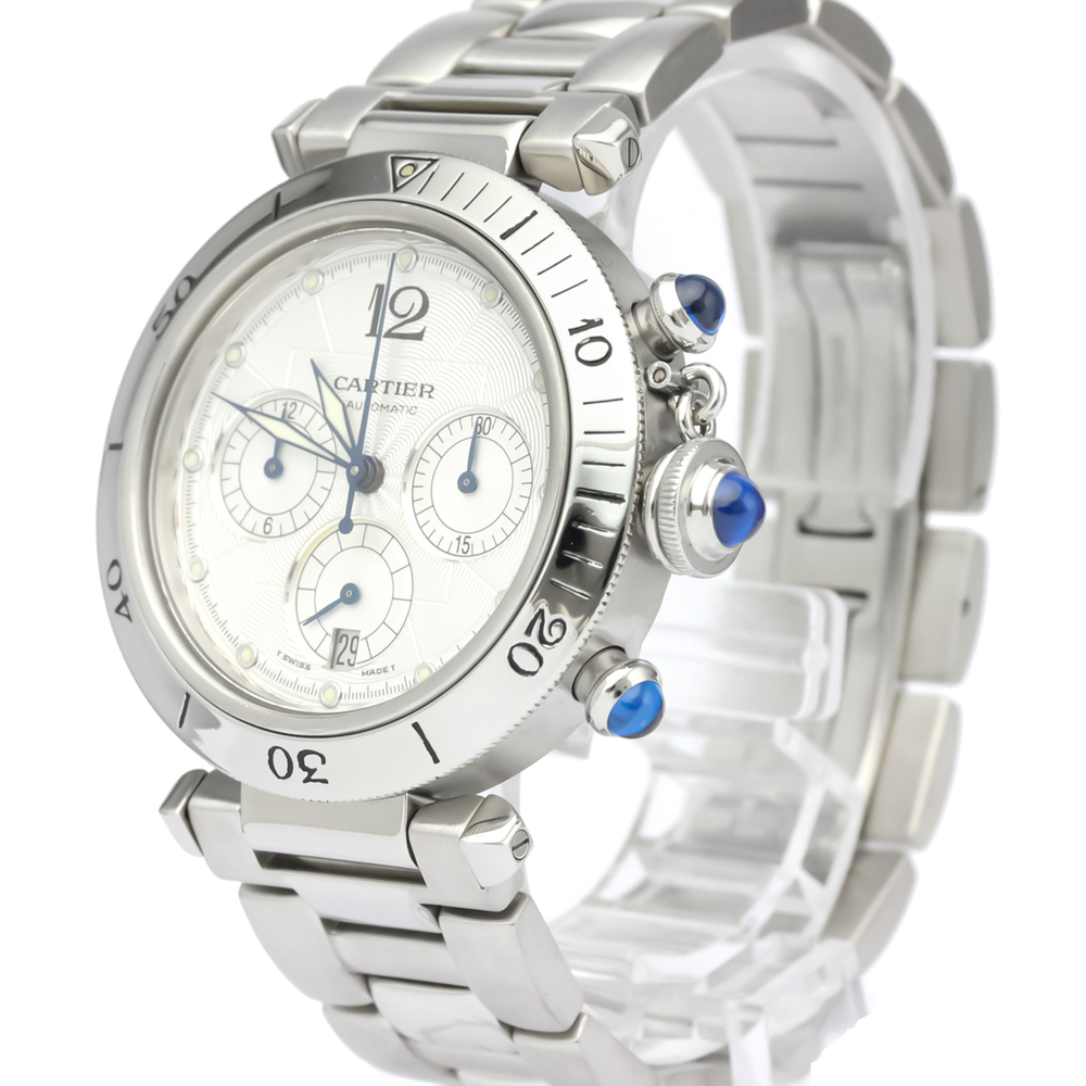 

Cartier Silver Stainless Steel Pasha Automatic W31030H3 Men's Wristwatch