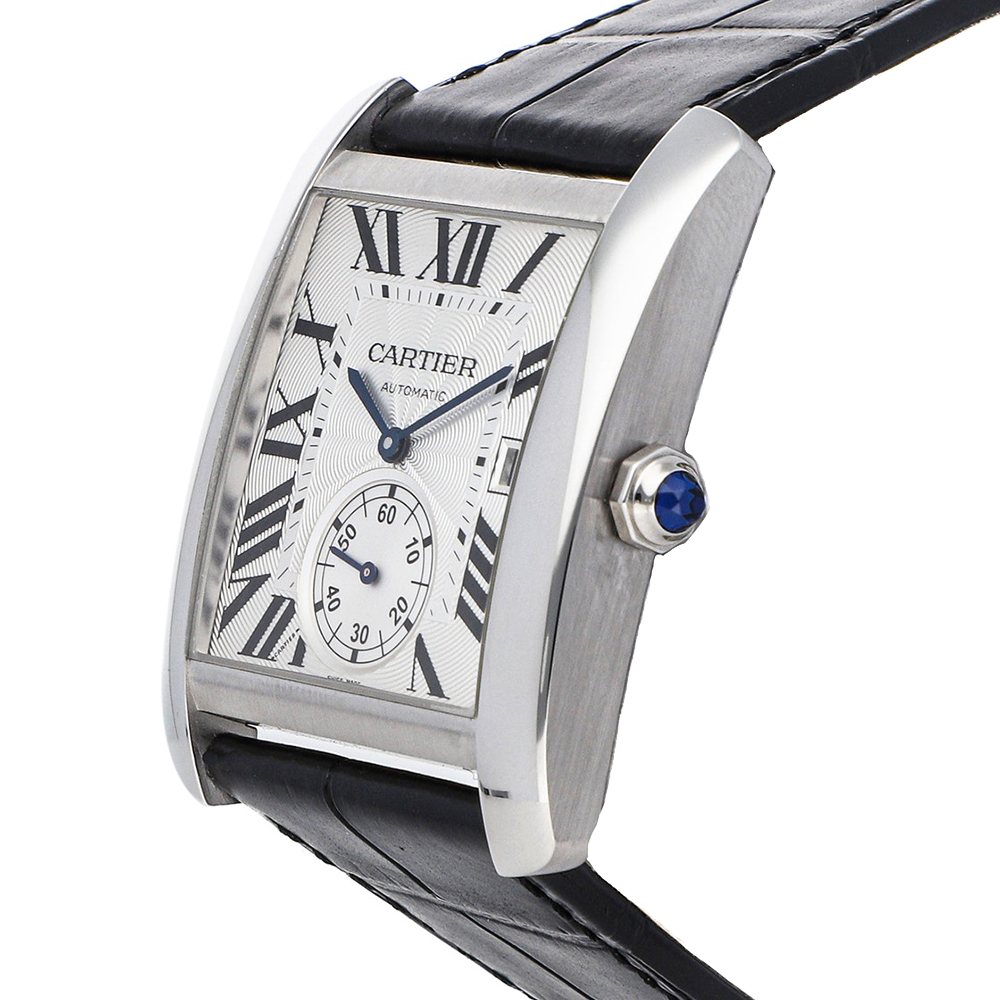 

Cartier Silver Stainless Steel Tank MC W5330003 Men's Wristwatch