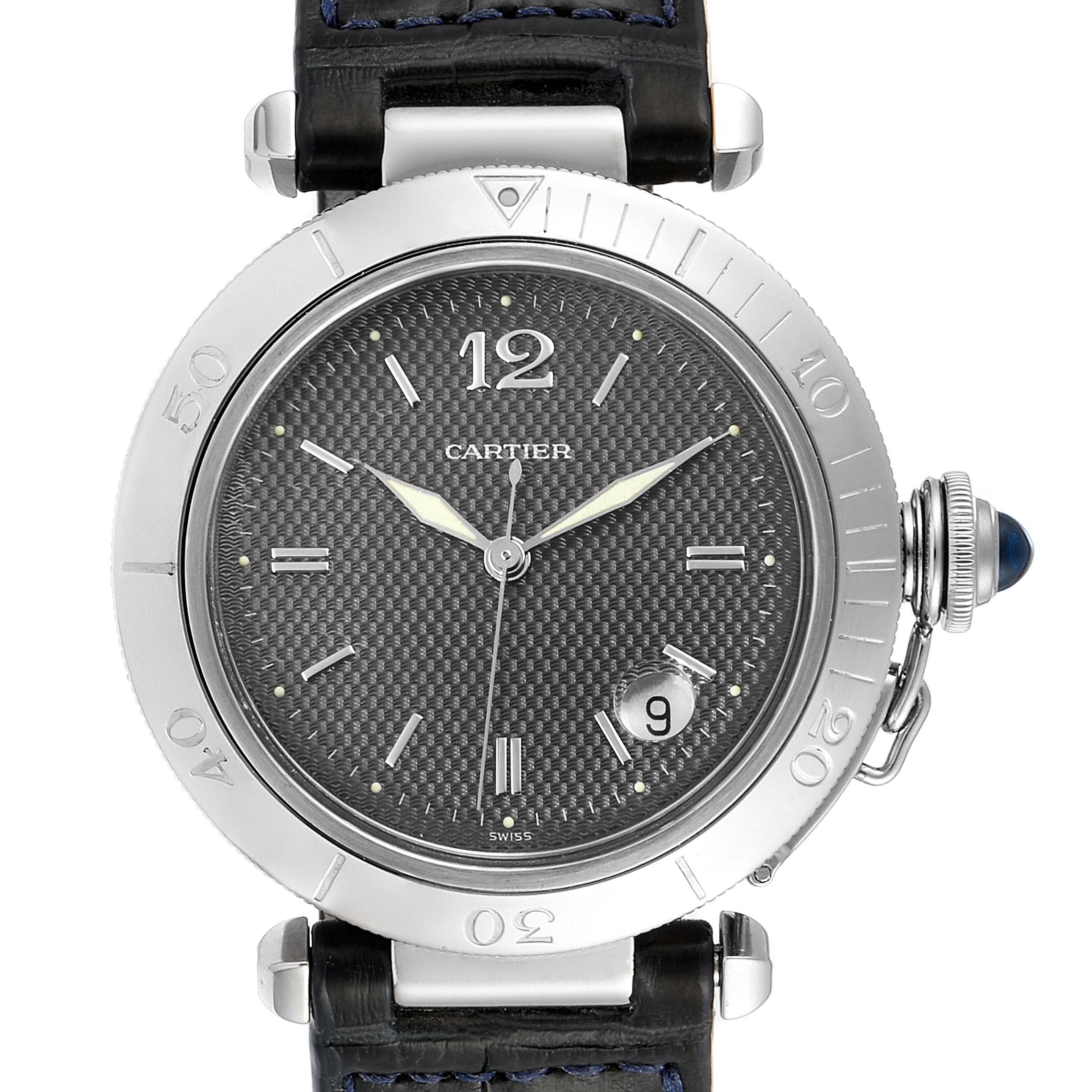 

Cartier Gray Stainless Steel Pasha W31017H3 Men's Wristwatch, Grey