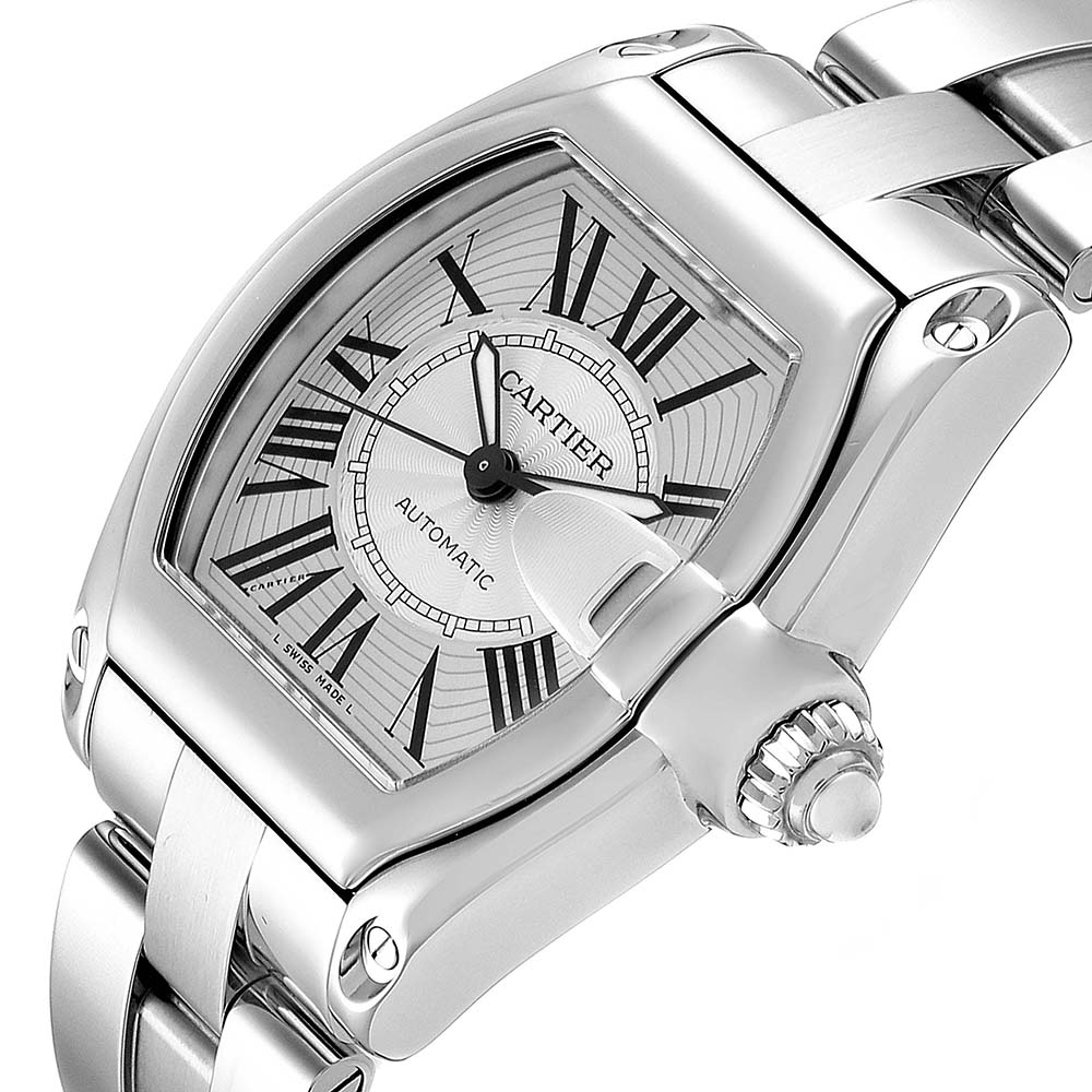 

Cartier Silver Stainless Steel Roadster W62025V3 Men's Wristwatch