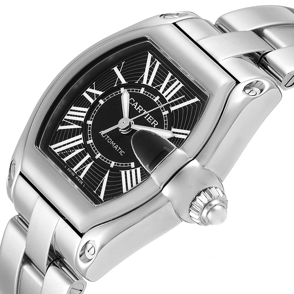 

Cartier Black Stainless Steel Roadster W62041V3 Men's Wristwatch