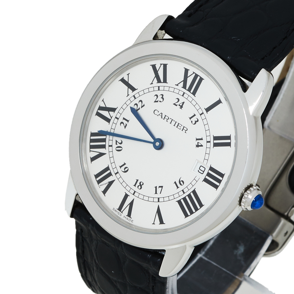 

Cartier Silver Grey Stainless Steel Ronde Solo, White