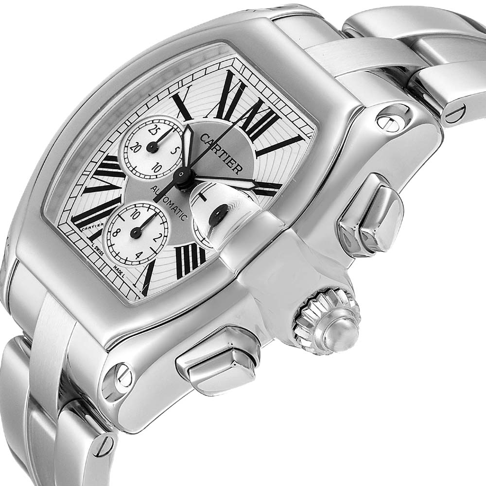 

Cartier Silver Stainless Steel Roadster  Chronograph Automatic W62019X6 Men's Wristwatch 49 x 43 MM