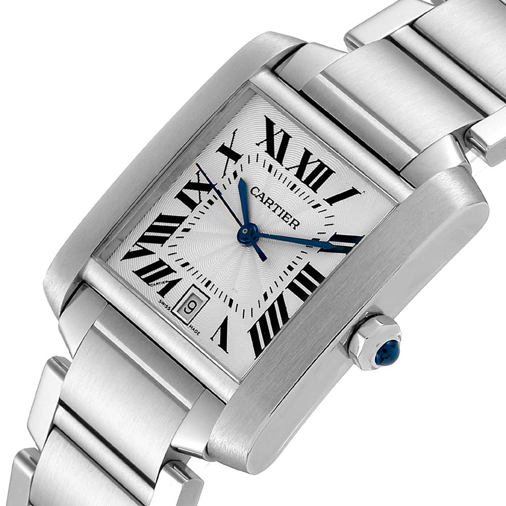 

Cartier Silver Stainless Steel Tank Francaise Automatic W51002Q3 Men's Wristwatch