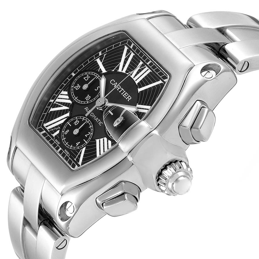 

Cartier Black Stainless Steel Roadster  Chronograph W62020X6 Men's Wristwatch 49 x 43 MM