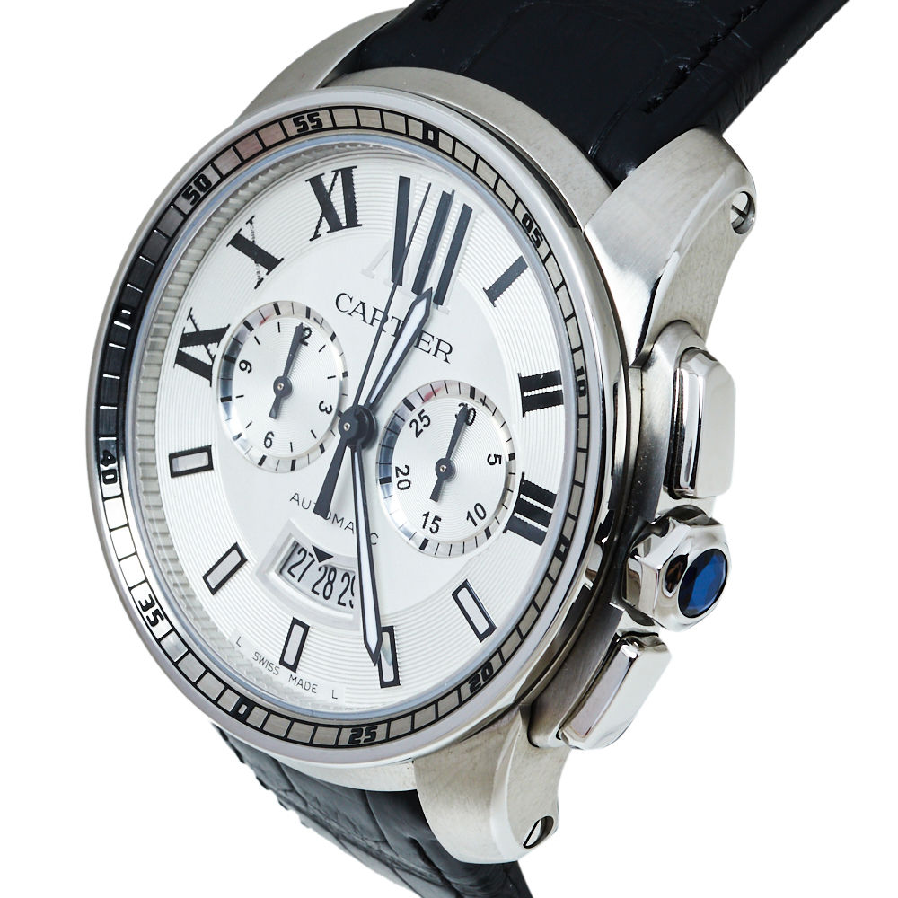 

Cartier Silver Stainless Steel Calibre De Cartier