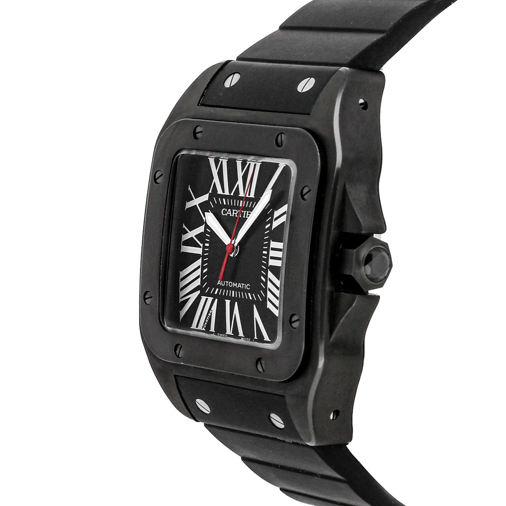 

Cartier Black Carbon Coated Stainless Steel Santos