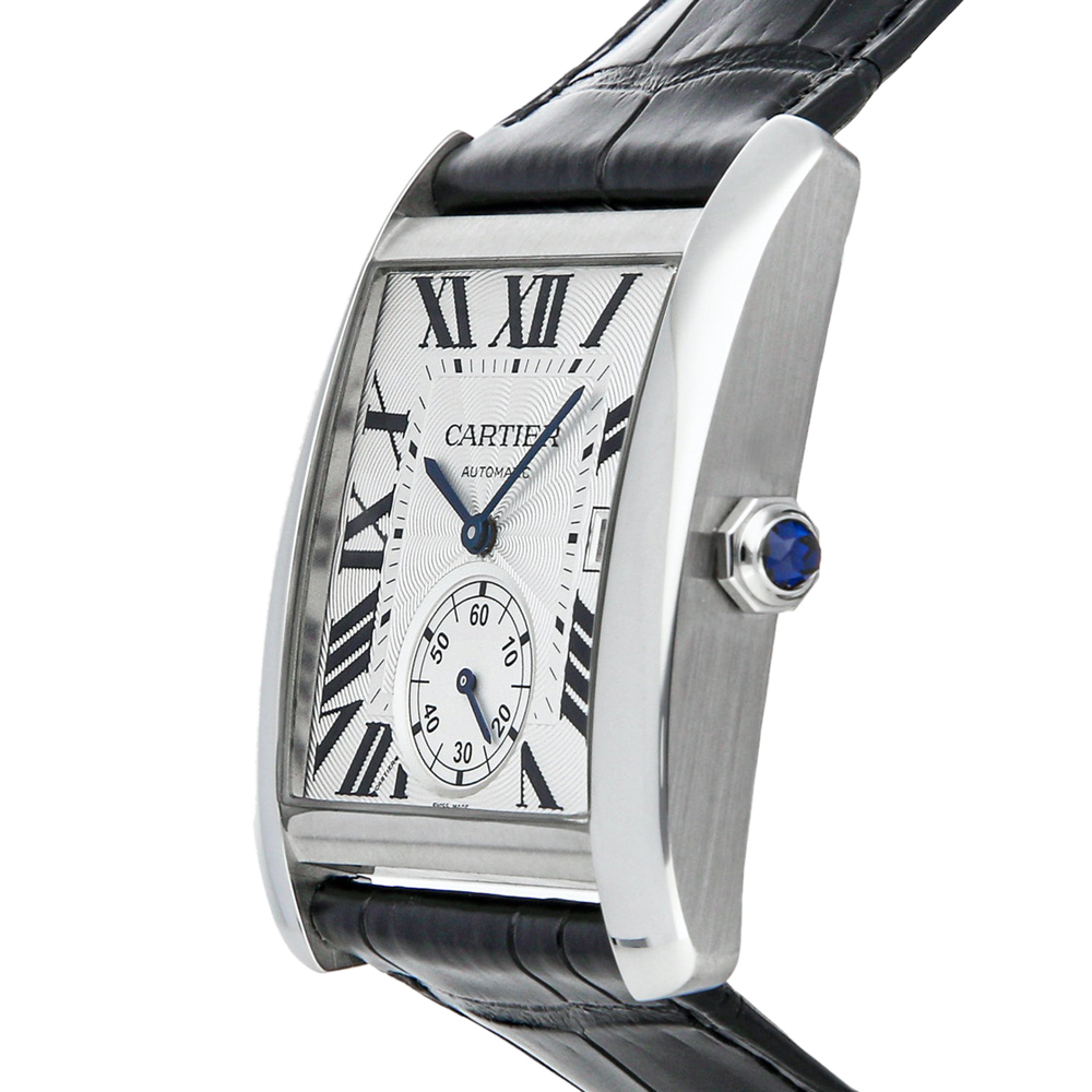 

Cartier Silver Stainless Steel Tank MC W5330003 Men's Wristwatch