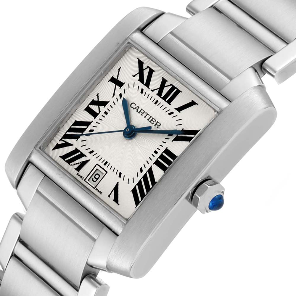 

Cartier Silver Stainless Steel Tank Francaise Automatic W51002Q3 Men's Wristwatch