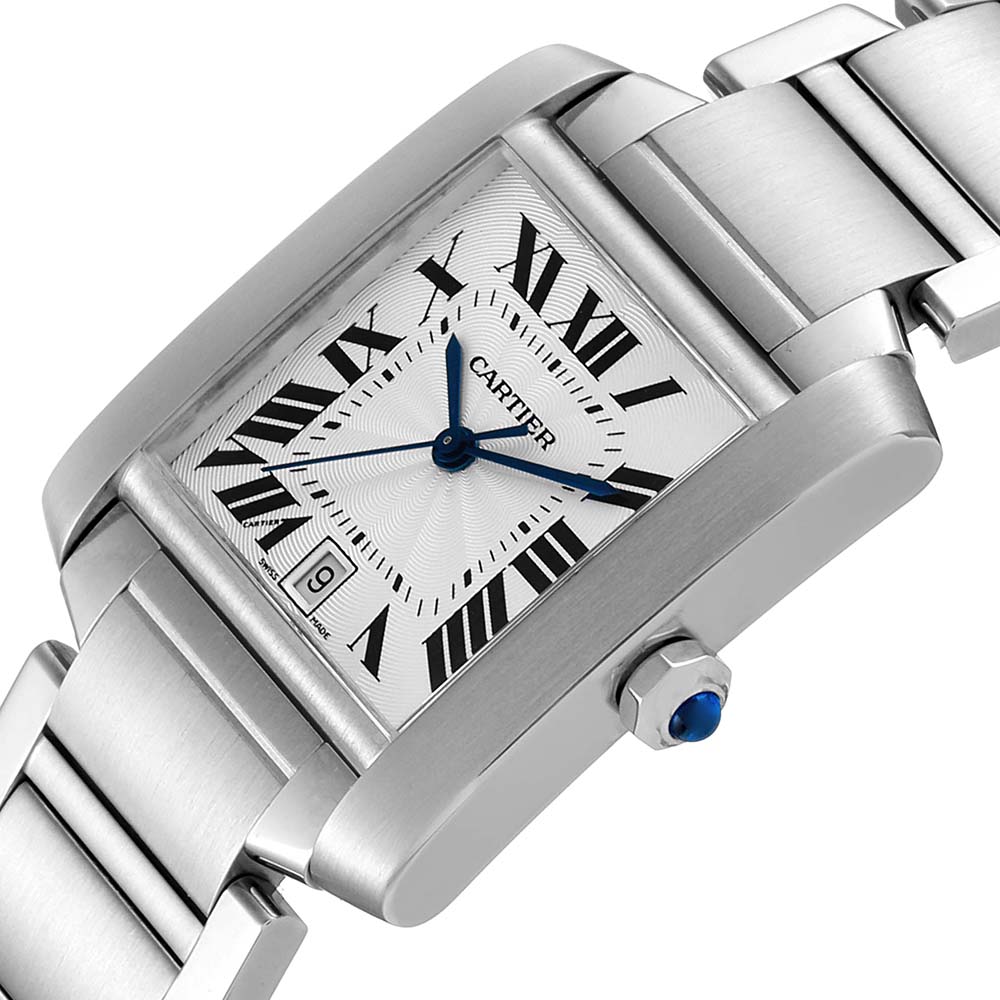 

Cartier Silver Stainless Steel Tank Francaise Automatic W51002Q3 Men's Wristwatch