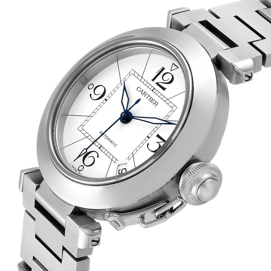 

Cartier White Stainless Steel Pasha C W31074M7 Men's Wristwatch 35 MM