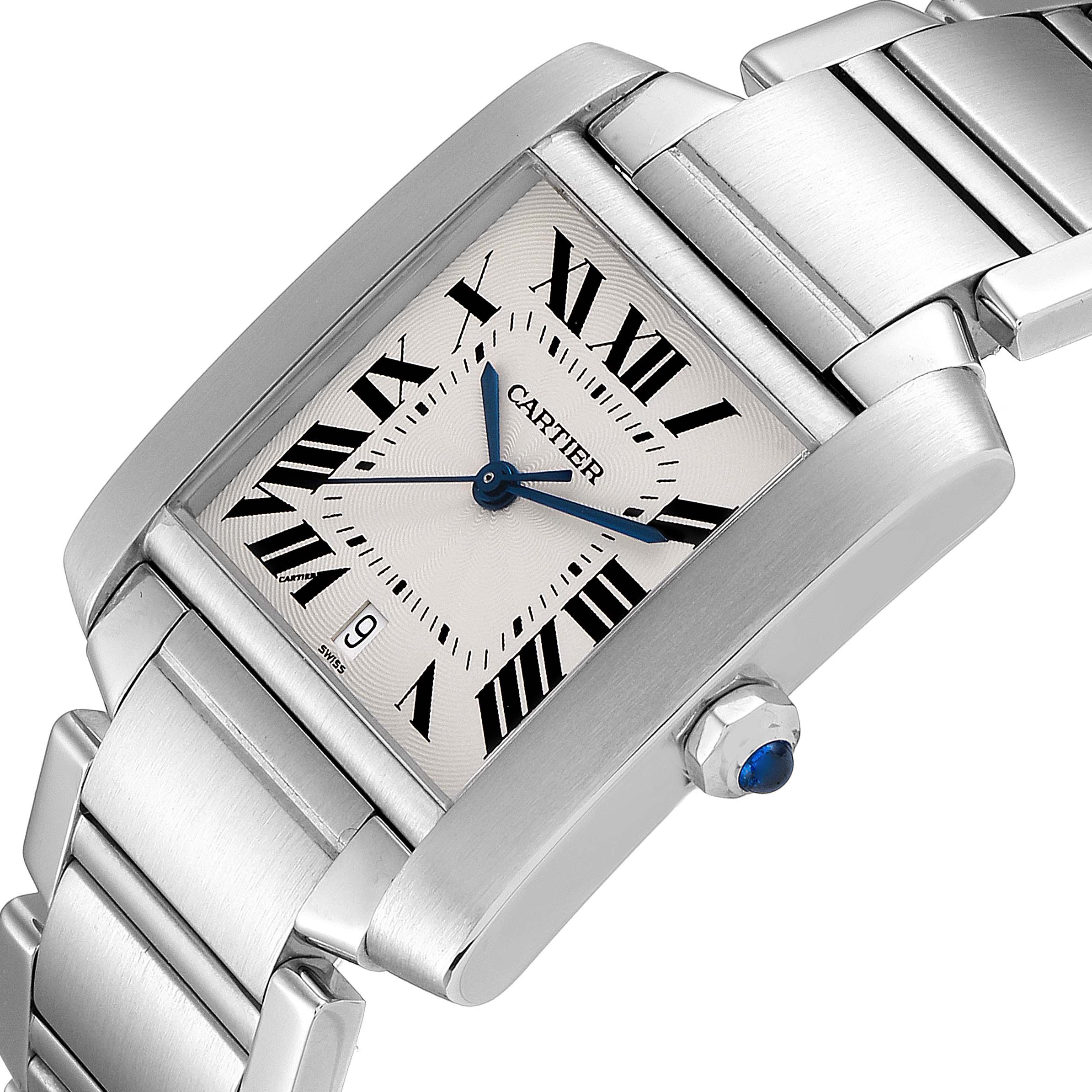 

Cartier Silver Stainless Steel Tank Francaise Automatic W51002Q3 Men's Wristwatch