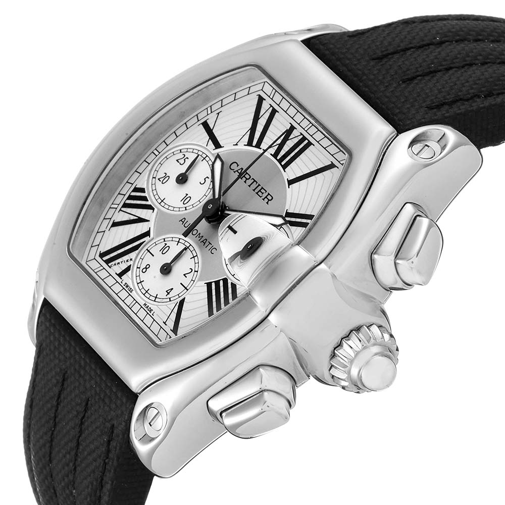 

Cartier Silver Stainless Steel Roadster Chronograph W62019X6 Men's Wristwatch