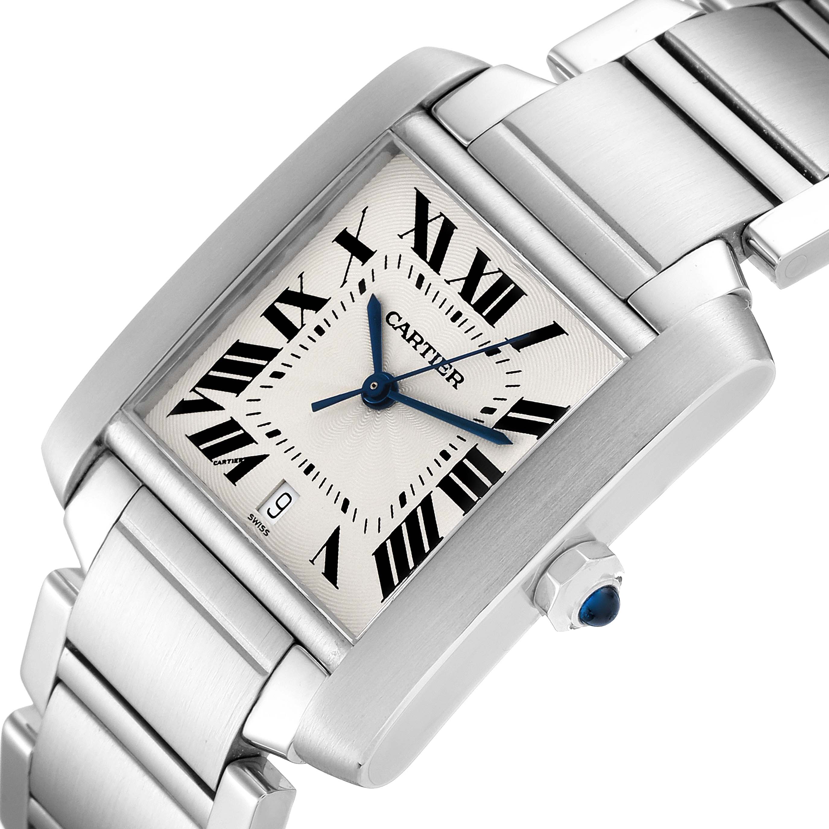 

Cartier Silver Stainless Steel Tank Francaise Automatic W51002Q3 Men's Wristwatch