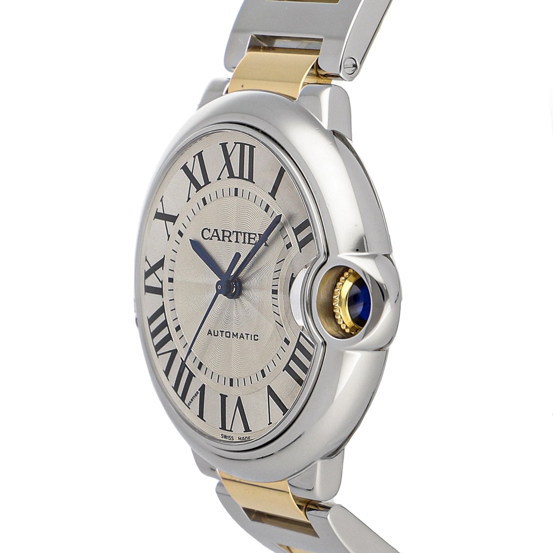 

Cartier Silver 18k Yellow Gold And Stainless Steel Ballon Bleu W6920047 Men's Wristwatch 36 MM