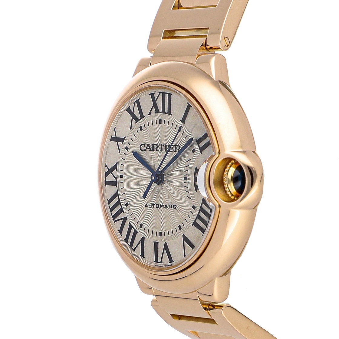 

Cartier Silver 18K Rose Gold Ballon Bleu de Cartier W69004Z2 Men's Wristwatch 36 MM