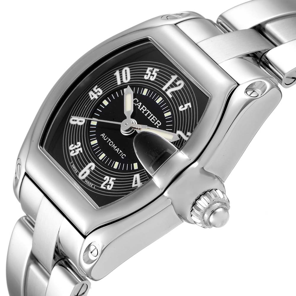 

Cartier Black Stainless Steel Roadster W62004V3 Men's Wristwatch