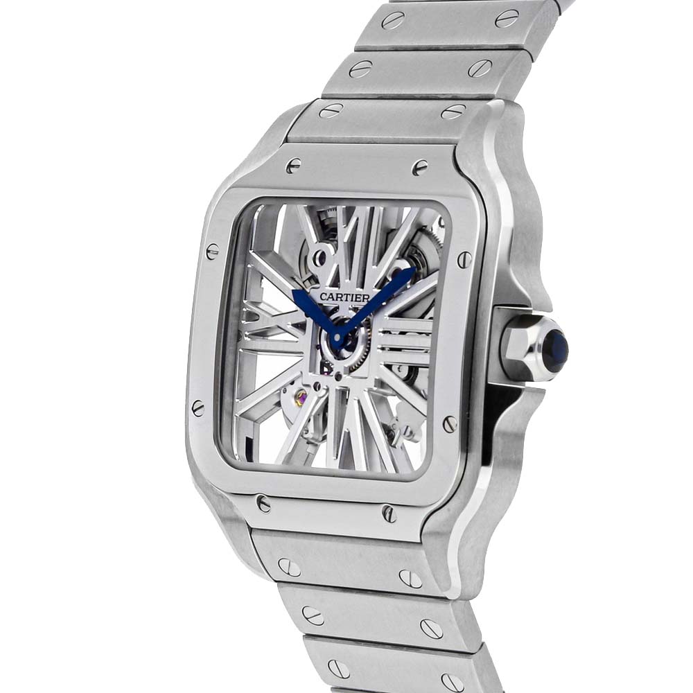 

Cartier SIlver Stainless Steel Santos de Cartier WHSA0015 Men's Wristwatch 39 MM