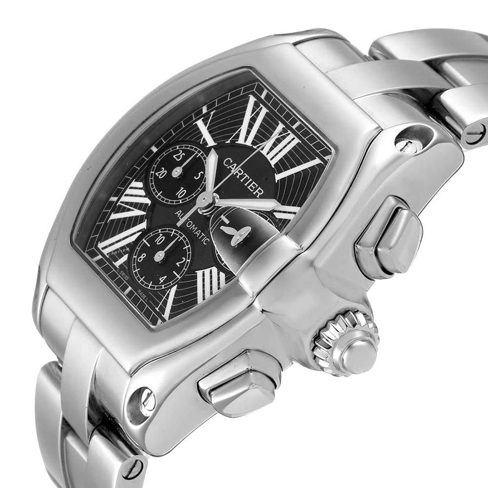 

Cartier Black Stainless Steel Roadster  Chronograph W62020X6 Men's Wristwatch 49 x 43 MM