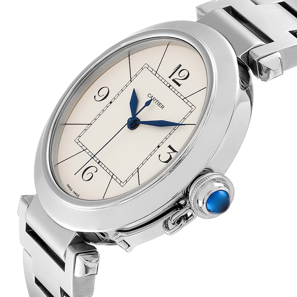 

Cartier Silver Stainless Steel Pasha W31072M7 Men's Wristwatch 42 MM