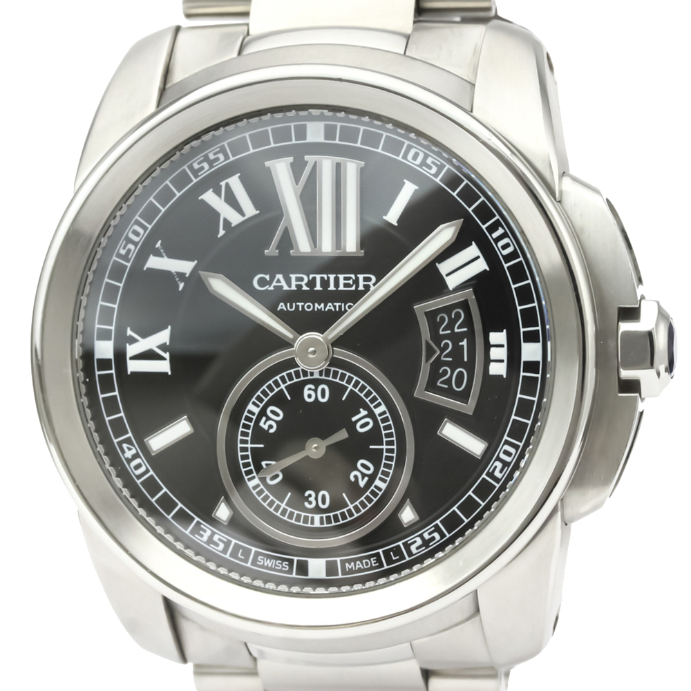 

Cartier Black Stainless Steel Calibre de Cartier W7100016 Automatic Men's Wristwatch 42 MM
