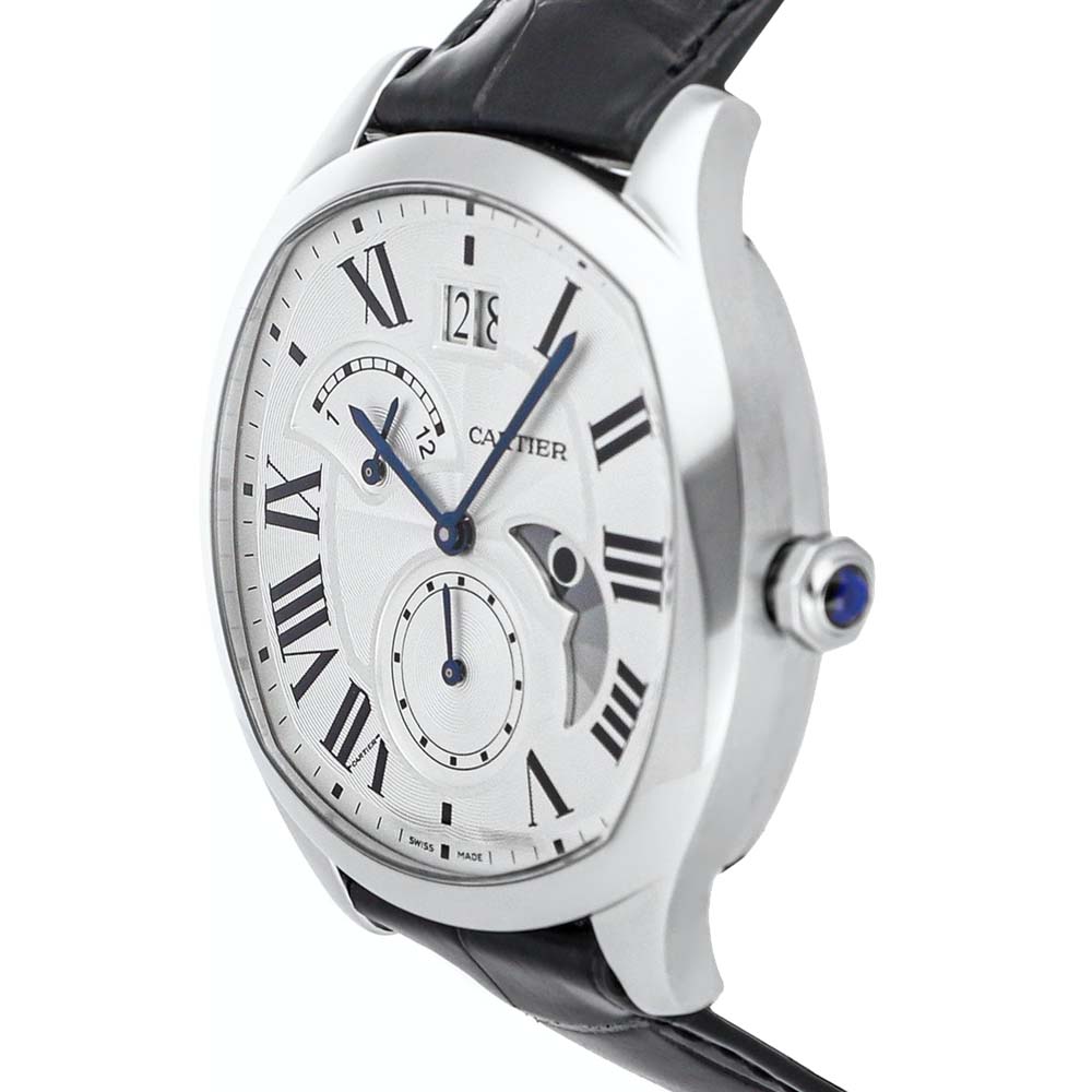 

Cartier Silver Stainless Steel Drive De Cartier Dual Time WSNM0005 Men's Wristwatch 41 MM