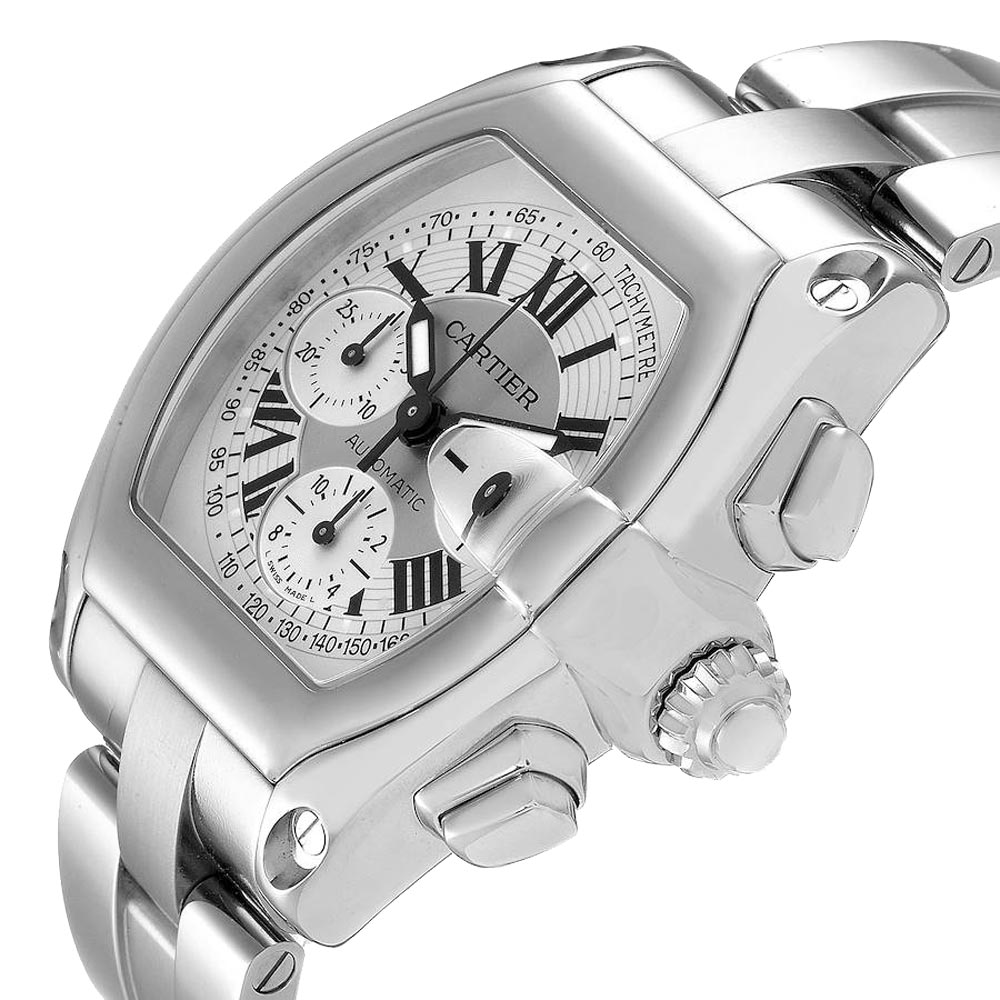 

Cartier Silver Stainless Steel Roadster Chronograph W62006X6 Men's Wristwatch