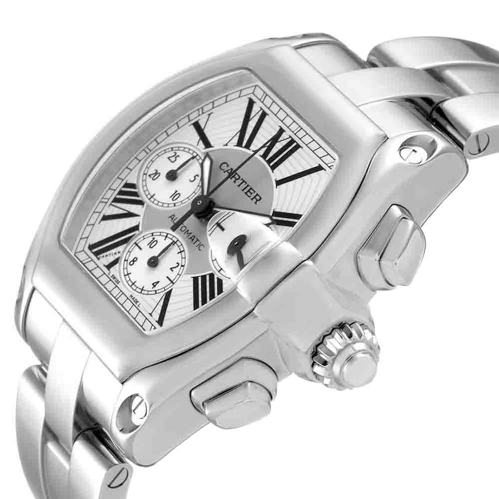 

Cartier Silver Stainless Steel Roadster XL Chronograph Automatic W62019X6 Men's Wristwatch 41 MM