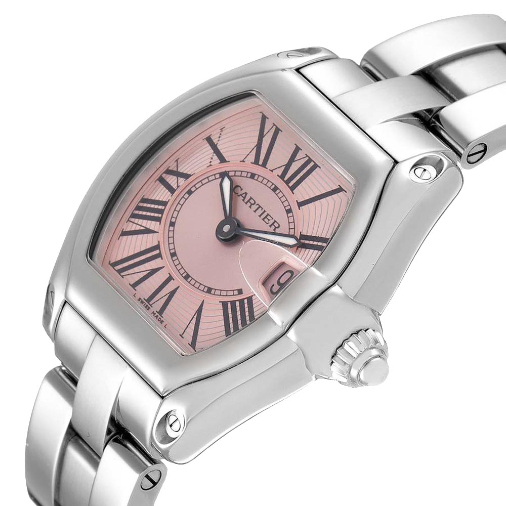 

Cartier Pink Stainless Steel Roadster W62000V3 Men's Wristwatch