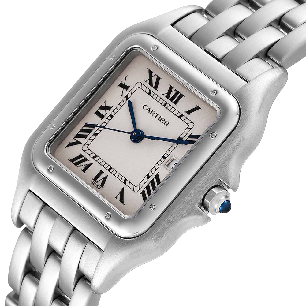 

Cartier Silver Stainless Steel Panthere W25032P5 Men's Wristwatch 29 MM