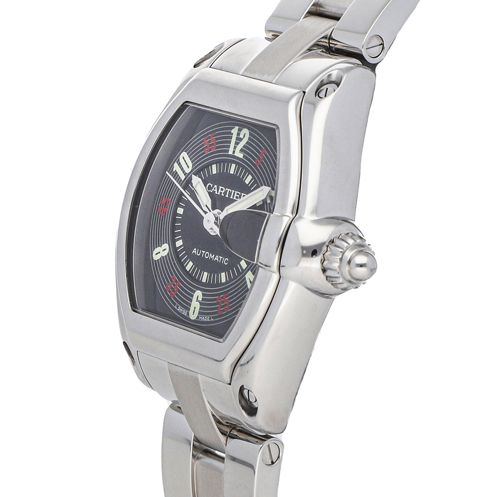 

Cartier Black Stainless Steel Roadster W62002V3 Men's Wristwatch