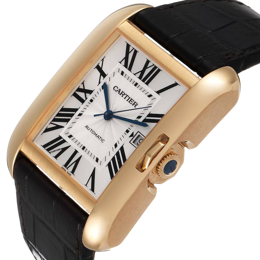 

Cartier Silver 18K Yellow Gold Tank Anglaise  W5310032 Men's Wristwatch 47 x 36 MM