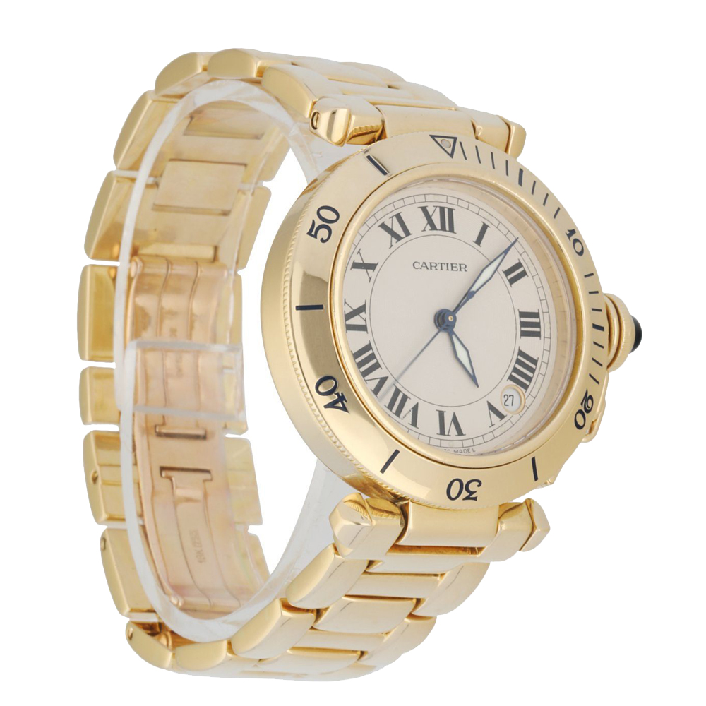 

Cartier Silver 18K Yellow Gold Pasha Men's Wristwatch 36 MM